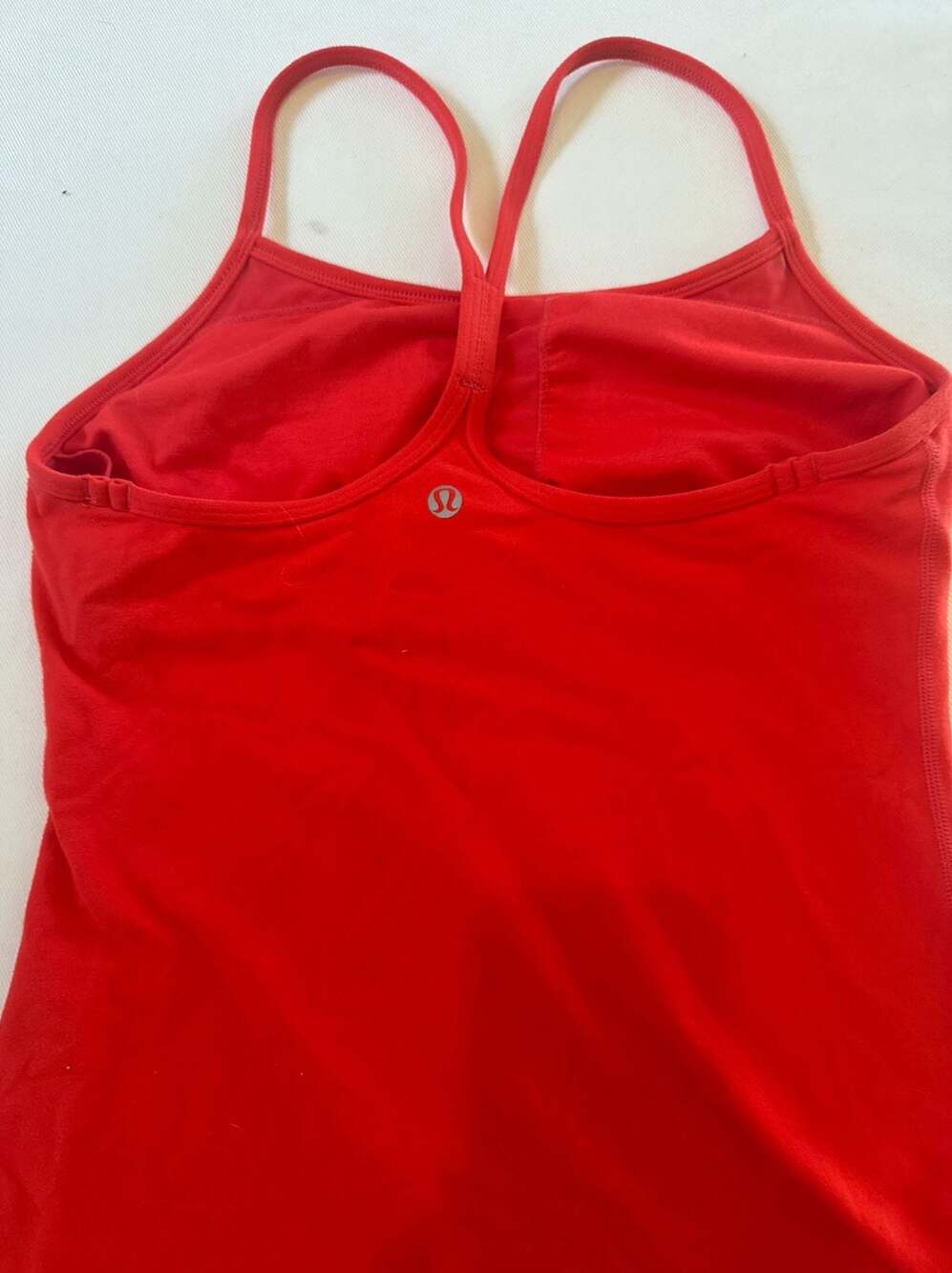Lululemon Red Power Y Tank Top with Built-in Shelf Bra Size 6 - Picture 3 of 4